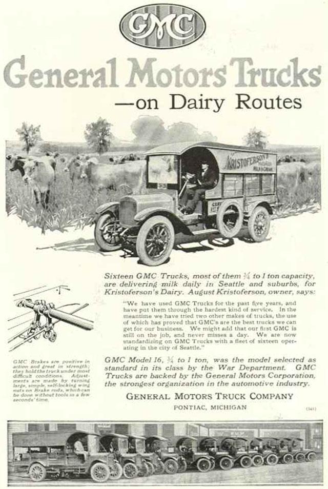 1919 GMC General Motors Trucks - On Dairy Routes
